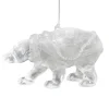 ORN CLEAR FROST POLAR BEAR 2.5″ H W/ ICE WHITE GLITTER