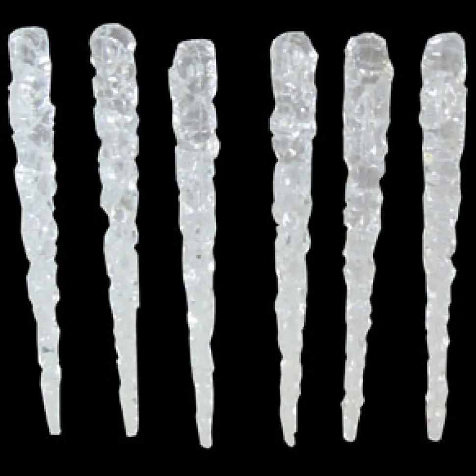 ORN CLEAR ICICLES 5″ 6PC ACRYLIC