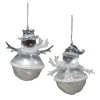 ORN CLEAR PEARL SNOWMAN 3.5″ W/ ICE GLITTER 2 ASSTD.