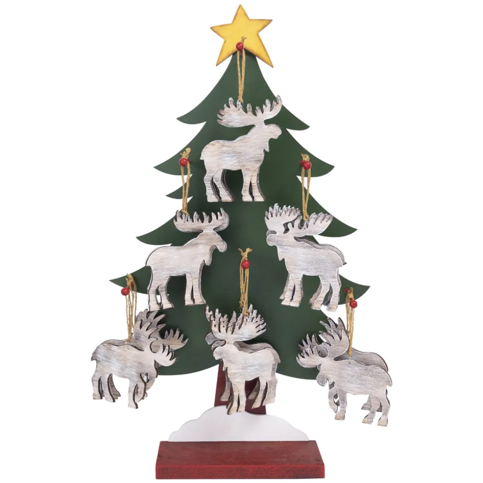 ORN DSP WOODEN MOOSE 5.25″ BIRCH 6 ASST.