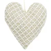 ORN FABRIC HEART 3.5″ CREAM/GOLD