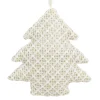 ORN FABRIC TREE 4″ CREAM/GOLD