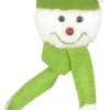 ORN FABRICSNOWMAN HEAD 6″ W/ SANTA HAT / SCARF