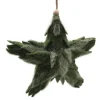 ORN FELT STAR GREEN 7.5″ FROSTED LOOKED
