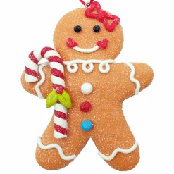 ORN GINGERBREAD MAN 4″X3″ W/ CANDY CANE