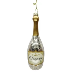 ORN GLASS CHAMPAGNE BOTTLE 2″X2″X6″ CHAMPAGNE