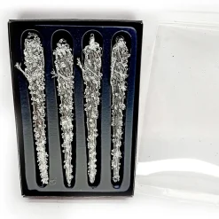 ORN GLASS ICICLE 5.5″ CLEAR FROSTED