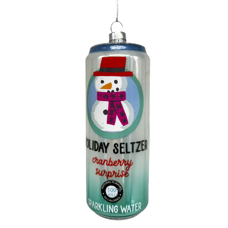 ORN GLASS SNOWMAN SELTZER 5″ MULTI