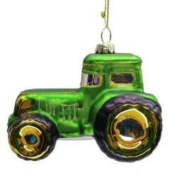 ORN GLASS TRAIN 3.5″ GREEN SHINY