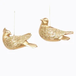 ORN GOLD CARDINAL 3″ MATT W/ GLITTER 2 ASST.