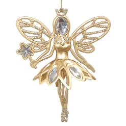 ORN GOLD FAIRY 5″ MATT W/ JEWEL AND GLTR.