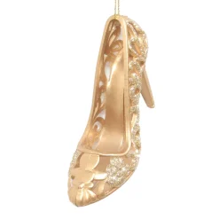 ORN GOLD HIGH HEEL SHOE4″ MATT W/ CHAMP. GLTR.