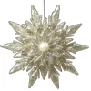 ORN GOLD /SILVER SNOWFLAKE 4.5″ W/ PEARL BEAD & GLITTER
