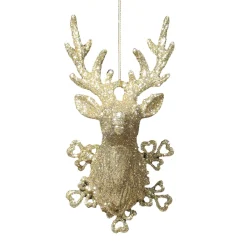 ORN GOLD STAG HEAD 6.25″ W/ GLTR.