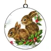 ORN METAL DISC 4″ BUNNY