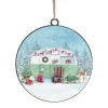 ORN METAL DISC 4″ CAMPER VAN SNOWING SCENE