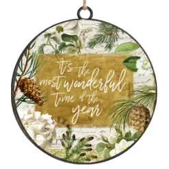 ORN METAL DISC 4″ GREEN /GOLD W/ “ITS THE MOST.”