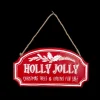 ORN METAL SIGN 3.25″ RED “HOLLY JOLLY”