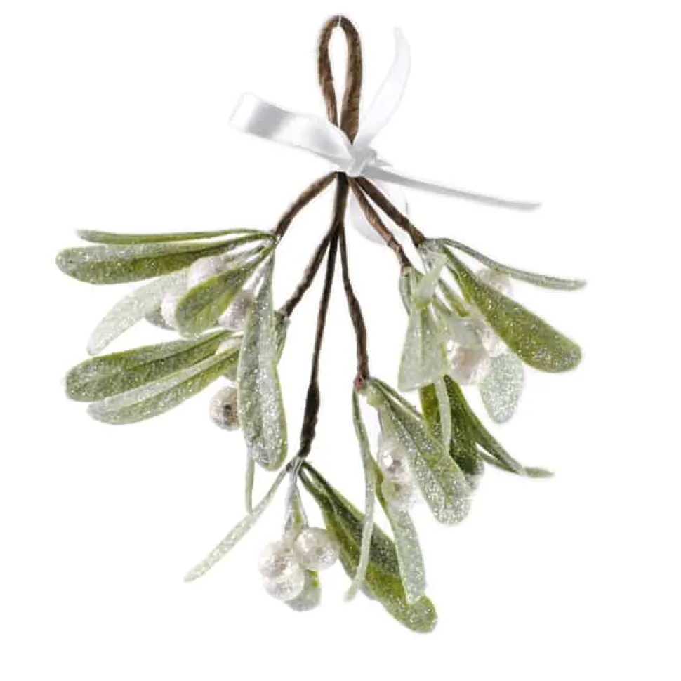 ORN MISTLETOE 8″ HANGING W/ GLITTER