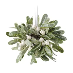 ORN MISTLETOE KISSING BALL 4″ W/ GLITTER