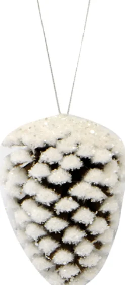 ORN NAT. PINECONE 4″ W/ SNOW & GLITTER