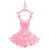 ORN PINK- DK BALLERINA DRESS 5″ W/ GLTR.