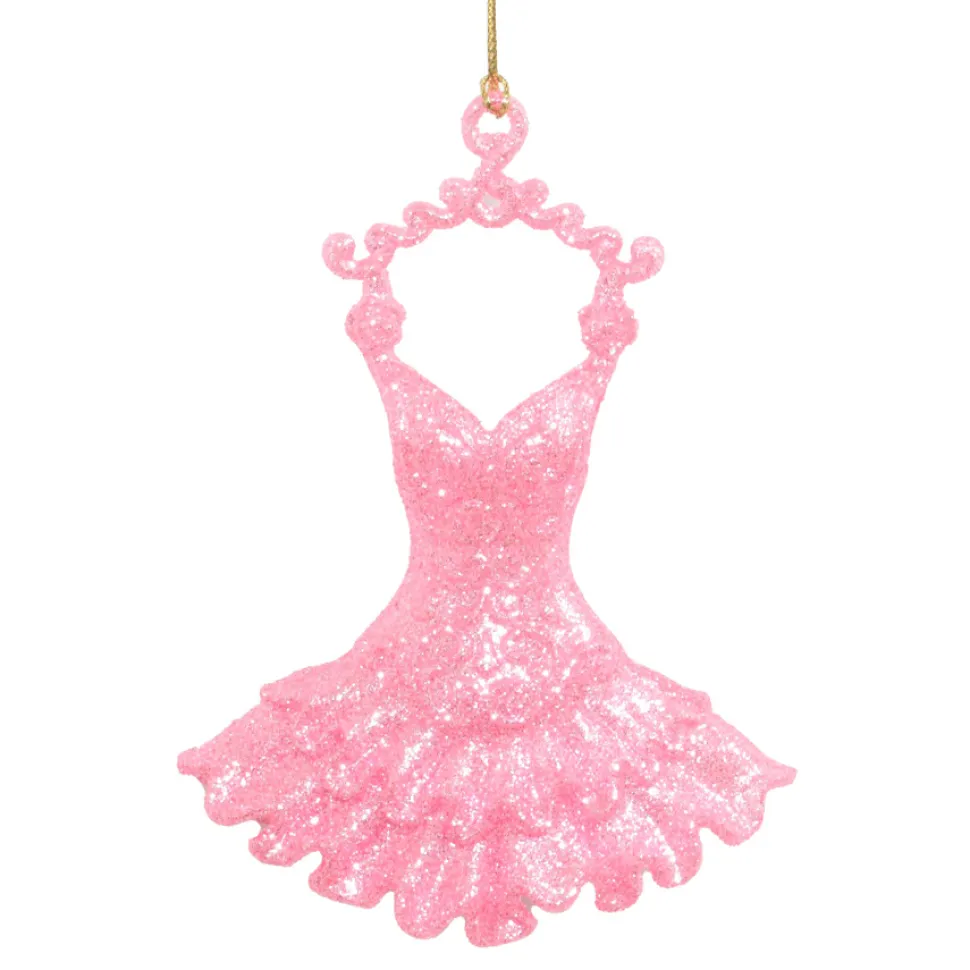 ORN PINK- DK BALLERINA DRESS 5″ W/ GLTR.