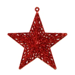 ORN RED MESH STAR 7″ W/GLTR