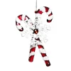 ORN RED/WHITE CANDY CANE 4.5″ W/ JEWEL, SNOWFLAKE & GLTR.