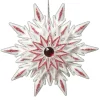 ORN RED/WHITE SNOWFLAKE 4.5″ W/ ICE GLTR. & RED JEWEL