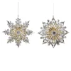 ORN SILVER / GOLD SNOWFLAKE 5″ SHINY W/ GLITTER & JEWEL 2 ASST.