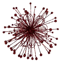 ORN STAR BURST 16″ W/ RED GLTR