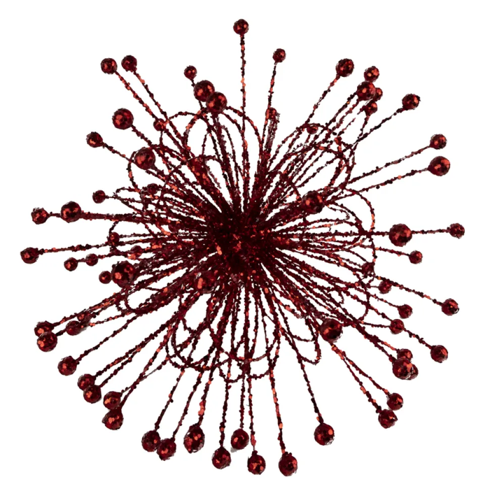ORN STAR BURST 16″ W/ RED GLTR
