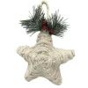 ORN STAR KNOTCRAFT 6″ CREAM/NATURAL W/ PINE, BERRIES & CONES