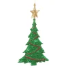 ORN TREE RED/GRN/GLD TREE 6.25″ W/ STAR & GLTR.