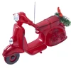 ORN VINTAGE RED SCOOTER 4.75″ ANTIQUE RED W/ WREATH