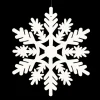 ORN WHITE SNOWFLAKE 6″ W/ WHT GLTR
