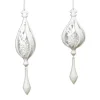 ORN WHITE SPIRAL DROP 7.5″ & 8.5″ W/ GLTR. 2/S