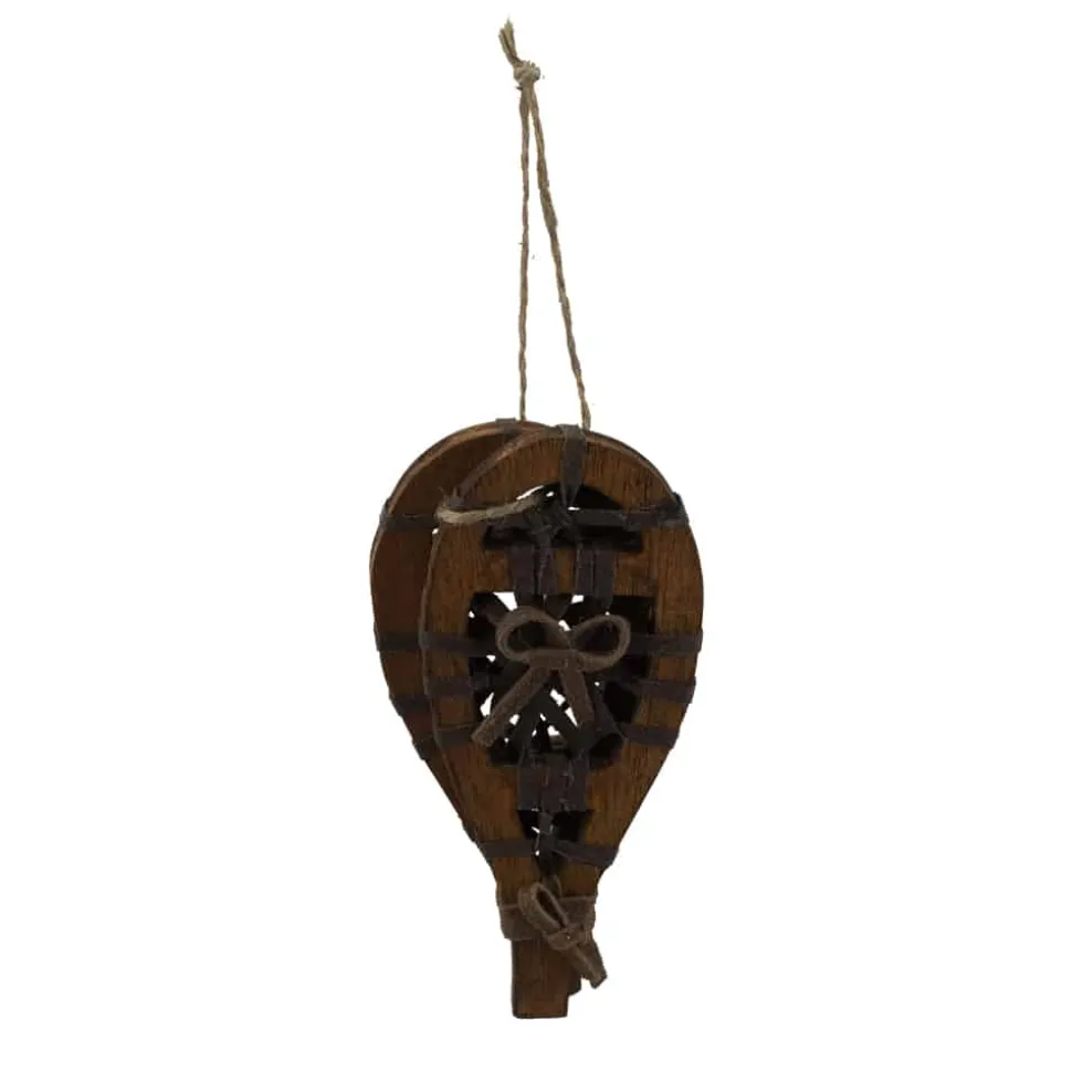 ORN WINTER WOODEN SNOWSHOE 5″ NATURAL