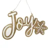 ORN WOODEN “JOY” 9″ BROWN/WHITE