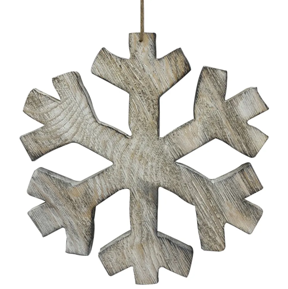 ORN WOODEN SNOWFLAKE 11″ BIRCH LOOK NATURAL COLOR