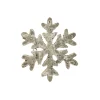 ORN WOODEN SNOWFLAKE 6″ WOOD/BIRCH LOOK W/ GLTR