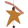 ORN WOODEN STAR 4″ BROWN
