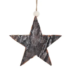 ORN WOODEN STAR 5.5″ BIRCH LOOK FROSTED