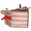ORN WOOL BAKERY MOUSE TABLE DECOR 7.5″ BROWN/WHITE CLINGING TO A CAKE