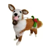 ORN WOOL DOG 4.5″ BROWN & WHITE W/ BALL