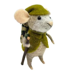 ORN WOOL MOUSE CAMOUFLAGE BACKBAG 5″ BROWN/GREEN