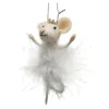 ORN WOOL MOUSE 3″X2″X5″ BALLERINA HANDS UP