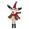 ORN WOOL REINDEER STANDING W/ RED SCARF&HAT