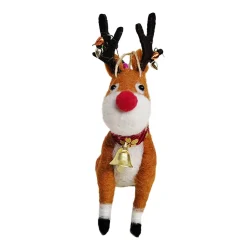 ORN WOOL REINDEER WITH BELL AND LIGHTS 6″